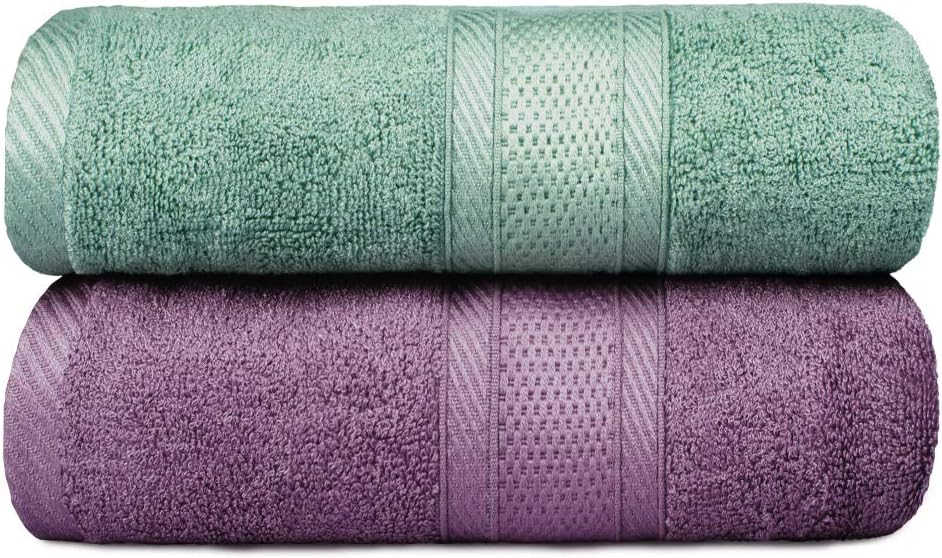 Bamboo Bath Towels 2 Pack Towel Set 500 GSM 70 x 140 cm Extra Large Bath Towels Super Soft & Highly Absorbent Bath Sheets Highly Absorbent and Quick Dry